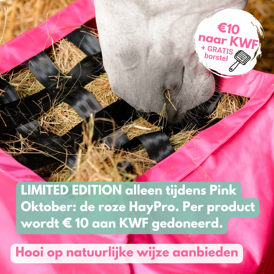 
                  
                    Roze HayPro Slowfeeder - €10 voor KWF Kankerbestrijding tijdens Pink Oktober
                  
                
