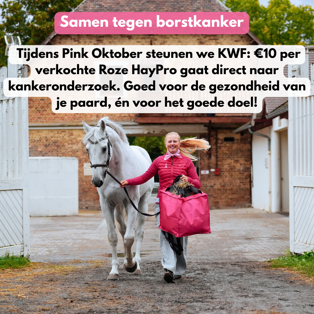 
                  
                    Roze HayPro Slowfeeder - €10 voor KWF Kankerbestrijding tijdens Pink Oktober
                  
                
